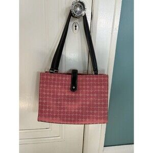 Kate Spade New York Noel Vintage Pink Logo Print Handbag Purse Tote Bag Y2K